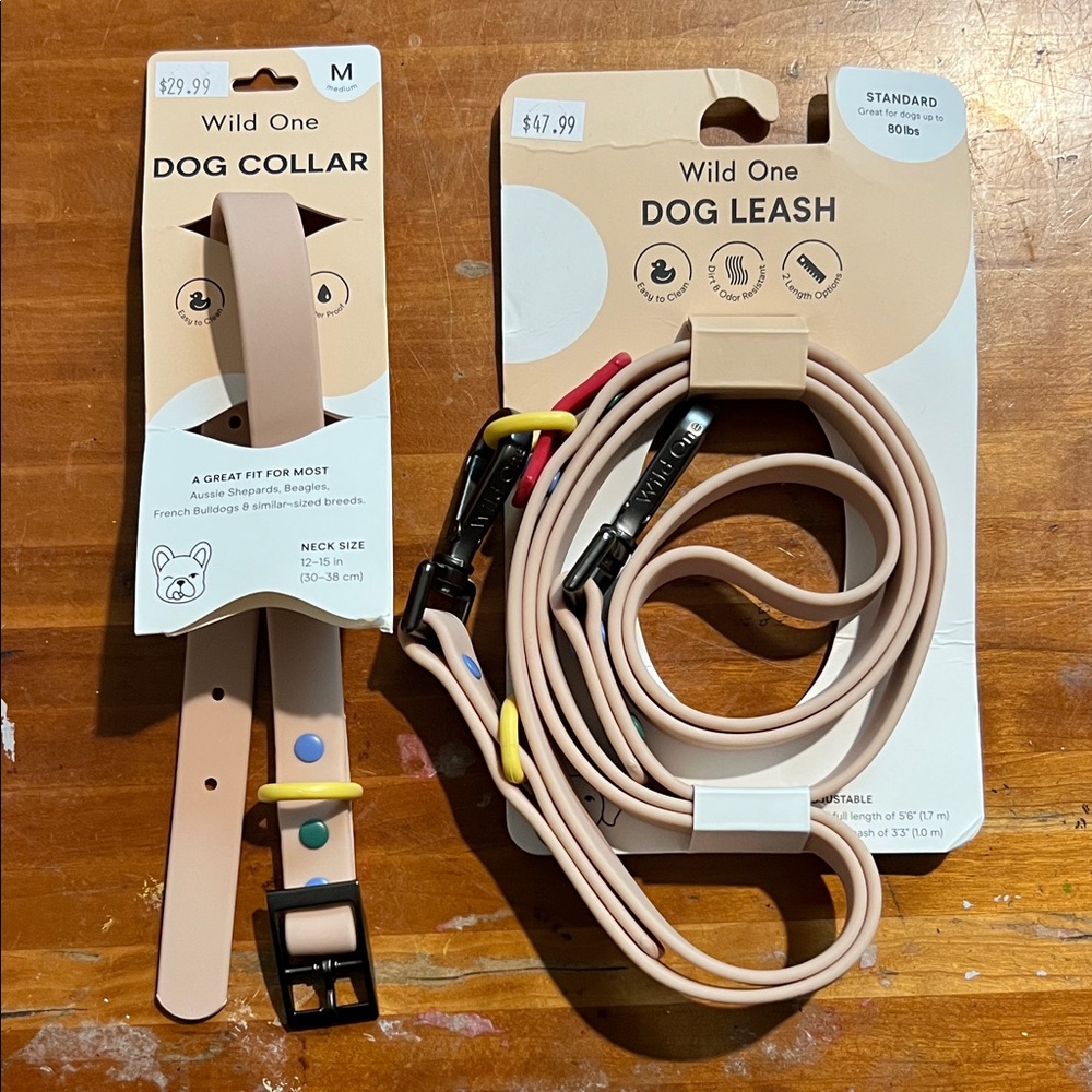 Wild One Dog Collar M and Leash Standard Set in Limited Edition Color
